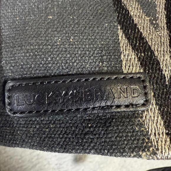 Lucky Brand Black Geometric Pattern Canvas Faux Leather Backpack main image 6